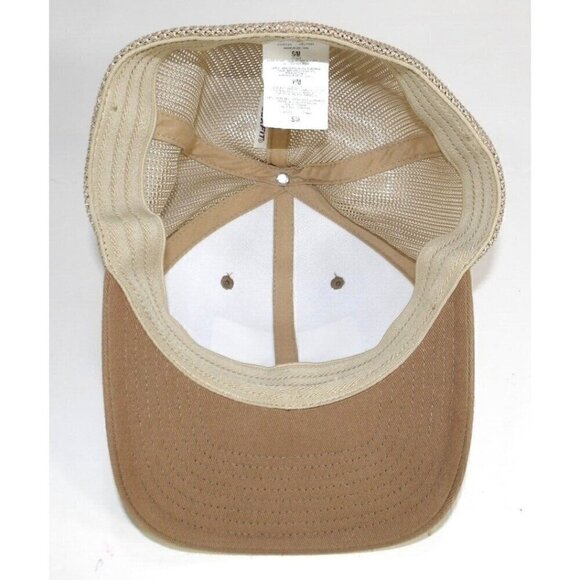COLUMBIA light brown, tan Flexfit baseball hat, cap with flag & trees S/M 22-23" - Picture 5 of 5